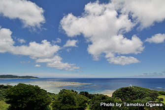 空港から車で約10分の「あやまる岬」は、眼下に森と海を望める奄美十景に認定された景勝地