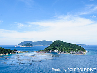 四国本島側にある展望台からの柏島の眺め