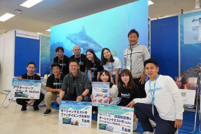 ケアンズ&グレートバリアリーフのブースには、水中写真家・中村卓哉さんも登場。現地で撮影したばかりの写真・映像で魅力を伝えてくれました