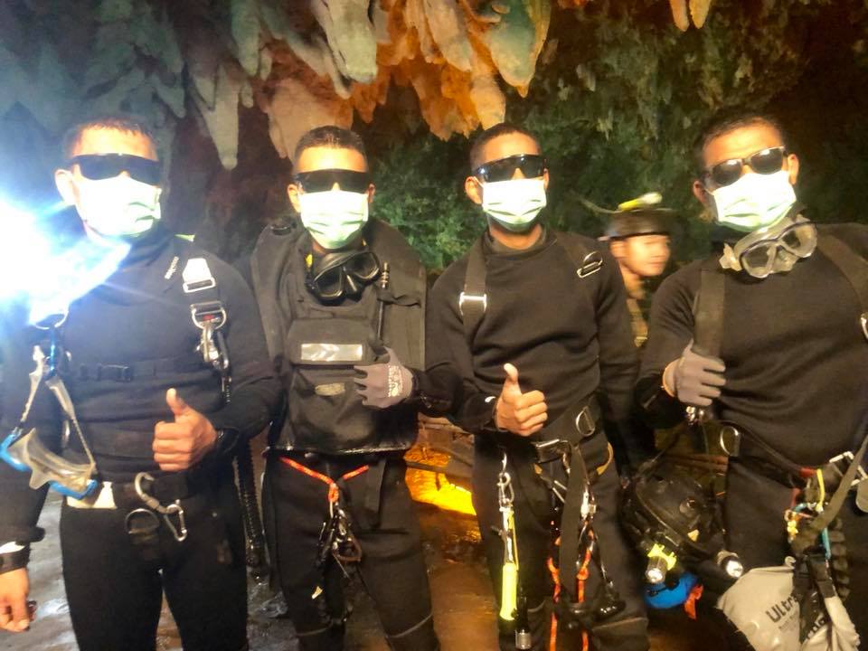 救出に多大な貢献をしたタイ海軍のダイバーたち
Royal Thai Navy SealsのFacebookより引用