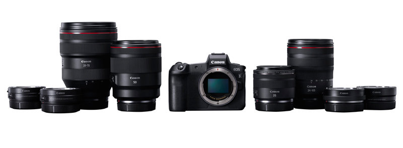 RF レンズをはじめとする「EOS R システム」の製品群